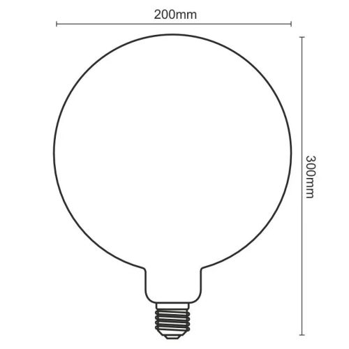 LED filament izzó spirál vintage 4W E27 250lm 2000K meleg fehér Ø200x300mm - ZSF115