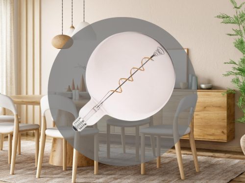 LED filament izzó spirál füstszínű 4W E27 150lm 2000K meleg fehér Ø200x300mm - ZSF116