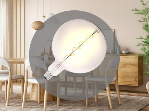 LED filament izzó spirál füstszínű 4W E27 150lm 2000K meleg fehér Ø200x300mm - ZSF116