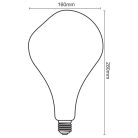 LED filament izzó kupola 4W E27 2000K extra meleg fehér Ø160x280mm - ZSF120