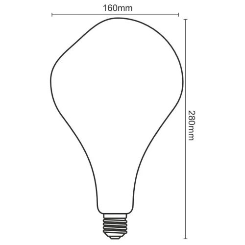 LED filament izzó kupola 4W E27 2000K extra meleg fehér Ø160x280mm - ZSF120