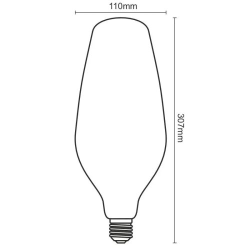 LED filament izzó kupola 4W E27 2000K extra meleg fehér Ø110x307mm - ZSF121