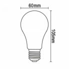 LED filament izzó 7,5W E27 840lm 3000K meleg fehér Ø60x105 - ZWF101